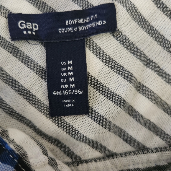 Medium Blue Gap Flannel Button Down Shirt - Picture 4 of 11